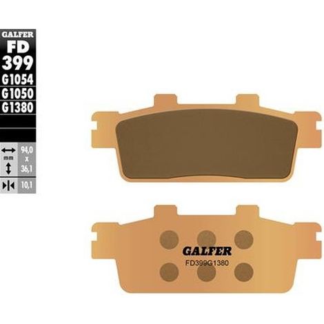 Plaquettes de frein Galfer KH427 en métal fritté pour scooter