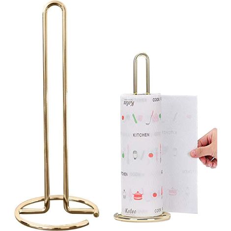 Sollbry Rollenpapierhalter, tragbarer Küchenrollenhalter aus Edelstahl, Goldstahl, vertikaler Toilettenpapierhalter, Papierspenderhalter für Küche, Wohnzimmer, Schlafzimmer (1/5)