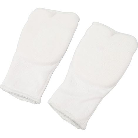 Bandes de boxe respirantes, élastiques et rembourrées pour la boxe, le kickboxing et les arts martiaux (karaté, blanc). (1/5)