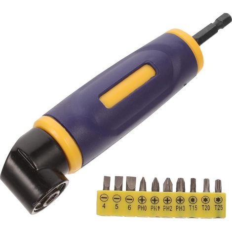 Perceuse-visseuse Angle Tournevis à Angle Droit de Adaptateur Coudé avec Embouts de Rechange pour Perceuse Électrique (1/5)