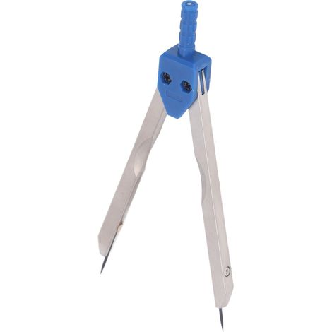 Compas d'ECG en acier inoxydable, règle de 0 à 2,4 pouces, outil de mesure pour le dessin technique, bleu