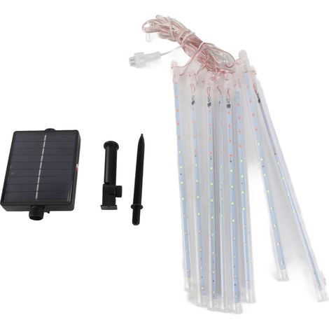 Guirlande lumineuse décorative LED effet pluie de météores, double face, résistante à l'eau, 30 cm, idéale pour décorer un arbre ou pour le Nouvel An. (1/5)