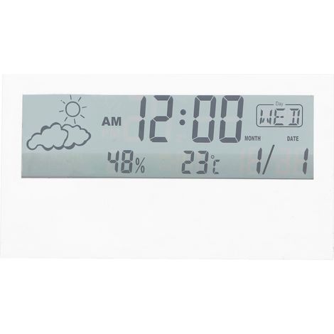 Multifunktionaler elektronischer Wecker mit digitaler Anzeige von Temperatur und Luftfeuchtigkeit, Digitaluhr für Zuhause (1/5)
