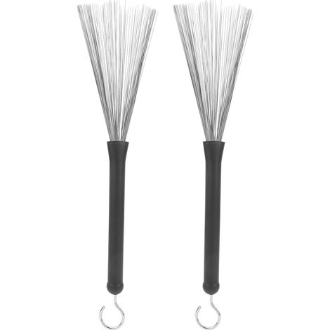 2 Brosses de Tambour en Acier Inoxydable avec Poignée Rétractable pour Batterie Jazz (1/5)