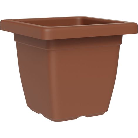 tera® Pflanzgefäße NAZCA Clay braun quadratisch 20 cm - Kunststoff