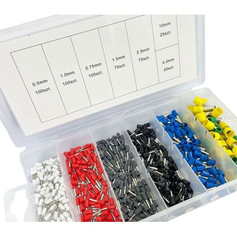SEt 500pz TERMINALI CONNETTORI CAPICORDA PREISOLATI PER CAVI ELETTRICI 02036
