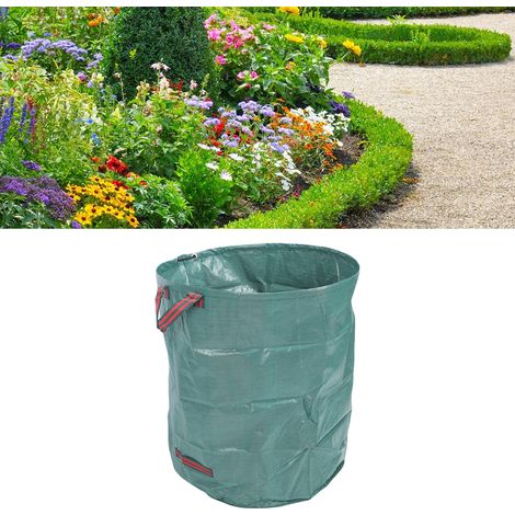 [Bolsas de jardín] Juego de 3 bolsas de jardín resistentes, reutilizables, impermeables y plegables de 72 galones para hojas y residuos. (1/5)