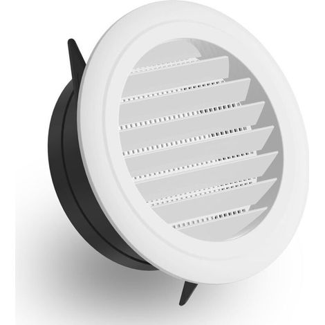 Grille aération VMC 125 mm – Plastique ABS blanc – Écran anti-insectes intégré – Pour bureau, salon, cuisine, salle de bain, grenier (1/5)