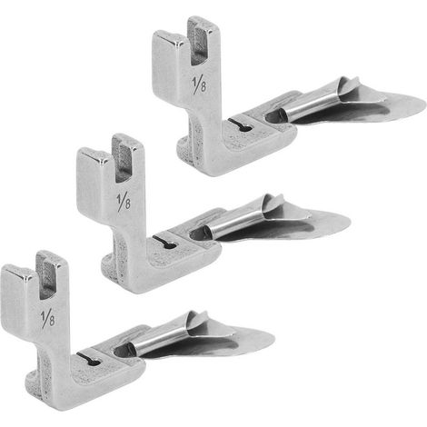 3-teiliger gebogener Saumfuß, 1/8" Flachstahl-Bogensaumfuß für industrielle Flachbettnähmaschinen (1/5)