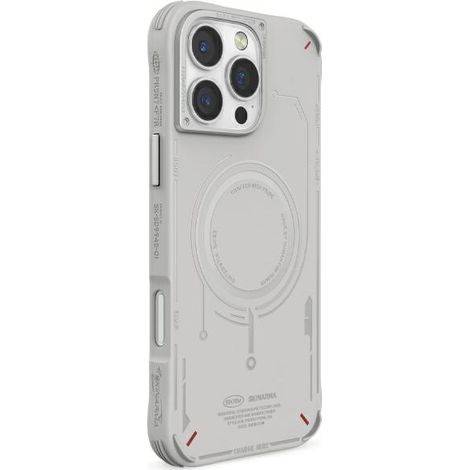 Funda de carga magnética Skinarma para iPhone 16 Pro, color gris claro. (1/5)