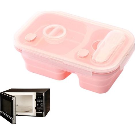 Fiambrera de silicona genérica estudiantes, fiambrera portátil ensalada, caja almacenamiento alimentos silicona, fiambrera silicona estudiantes (1/5)