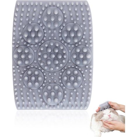 Brosse de Toilettage pour Chiens et Chats, 1 Pièce, Silicone Gris, Démêlage Doux (1/5)
