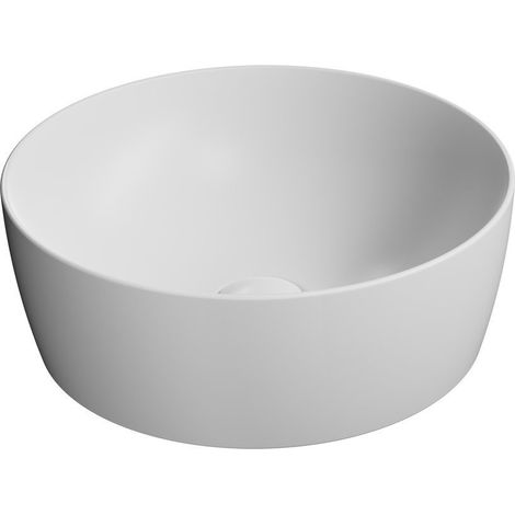 Vasque à poser NUBES en céramique dia 40cm, blanc mat (1/2)