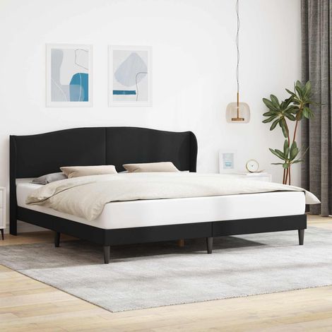 vidaXL Bettrahmen mit Kopfteil Schwarz 180 x 200 cm Kunstleder (1/5)