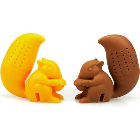 Tee-Ei, lebensmittelechtes Silikon-Tee-Ei (Eichhörnchen-Set mit 2 Stück) (1/4)