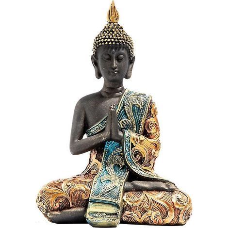 Fei Yu – Statue de Bouddha en résine faite à la main – Résistante aux intempéries – Pour méditation et feng shui – Décoration intérieure/extérieure (1/5)