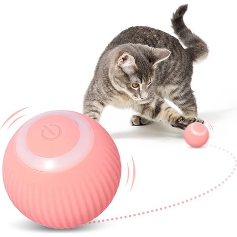 Balle Roulante Pour Chat - Diamètre 4,3 cm - Alimentation USB Type-C - Matériau Silicone Antidérapant - Mode Intelligent À Une Touche - 1 Pièce