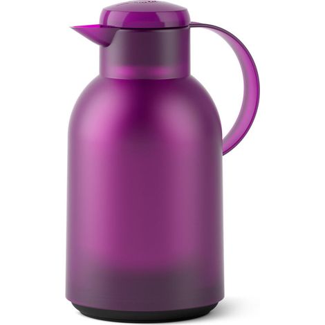 Emsa SAMBA Isolierkanne Quick Press, Kanne, Teekanne, Kaffeekanne, Kaffee, Kunststoff, Transparent-Aubergine, 1.5 L, N4011800 (1/5)
