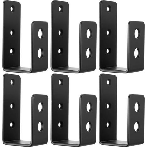 6 Supports de barricade, Acier noir, Pour planches 2x4, Garage, Atelier (1/5)