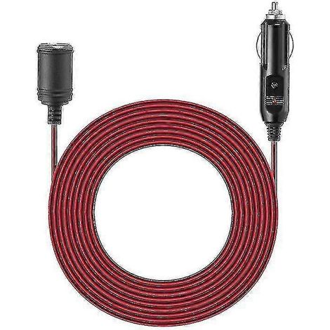 Compatible avec un câble d'extension allume-cigare robuste 12V/24V 15A pour voiture, avec fusible, adaptateur mâle vers femelle, 3,7 mètres. (1/5)
