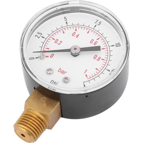 Manomètre miniature basse pression pour carburant, air, huile ou eau 0-15 psi / 0-1 bar BSPT (1/5)