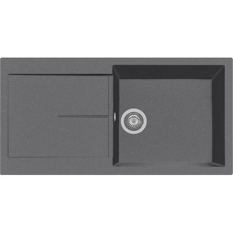 Evier de cuisine granit a 1 bac PLADOS NF9910Â - Titane