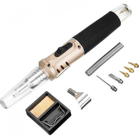 10 dans 1 Gaz Butane Fer À Souder Ensemble sans De Torche De Soudage Kit (1/5)
