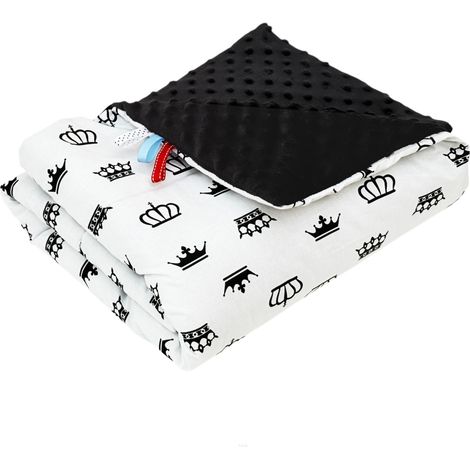 Manta Minky de 75x100 (negra + coronas) (1/3)