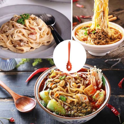Fourchette À Pâtes - Silicone Alimentaire - Résistant Jusqu'à 250 °C - Pour Spaghettis Et Pâtes - 1 Pièce (1/5)