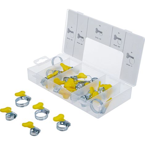 Assortiment de colliers avec écrou papillon 26 pièces (1/3)