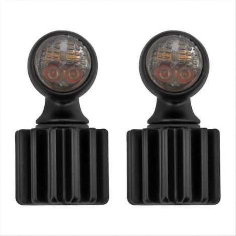Clignotants miniatures LED noirs pour moto Harley (1/5)