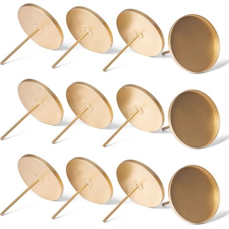 12x Novaliv Kerzenständer Kerzenpick, Kerzenpin, Kerzenhalter, 12x Flach 10 cm Gold (1/5)
