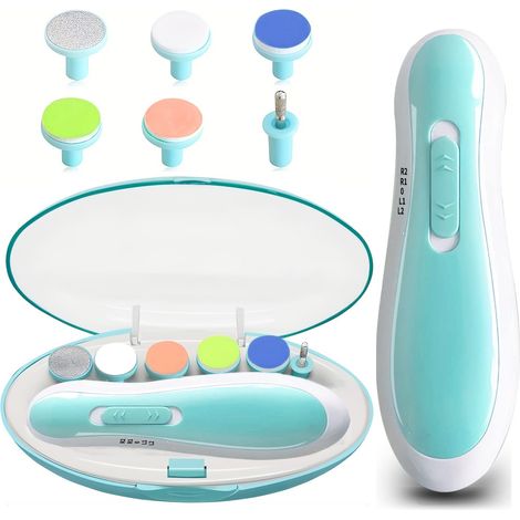 Coupe-ongles électrique pour bébé avec lumière LED (1 pièce), sans danger pour les nouveau-nés et les tout-petits. Coupe-ongles pour bébé avec lavabo. (1/5)
