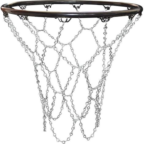 Basketballnetz für den Außenbereich, Ersatz-Basketballnetz, Basketballnetz aus Metall, robustes, verzinktes Standard-Basketballnetz für Indoor-Basketballplätze