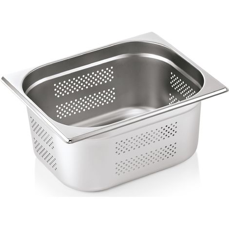 Bac inox perforé fond et côtés GN 1/2 H 150 mm 8,7 ltr GN CORE - Was Germany
