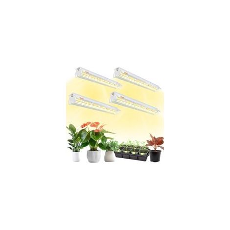 4 pièces T5 Lampe pour plantes, Full Spectrum 30cm lampes LED de culture, lampe pour culture de plantes avec réflecteur/design à chaîne à marguerite (1/5)
