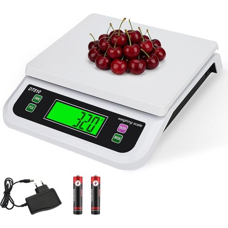 Küchenwaage aus Edelstahl, 40 kg Tragkraft, 6 Maßeinheiten, Tara- und Zählfunktion (1/2)