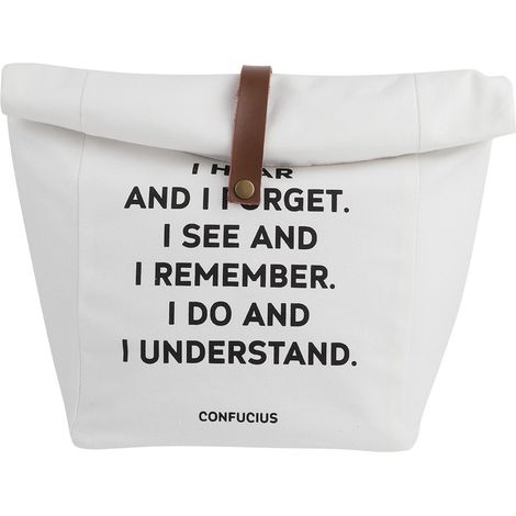 Sachet repas isotherme frais et léger, sac pique-nique polyvalent en tissu, modèle Simple Letter ihere, pour déjeuner