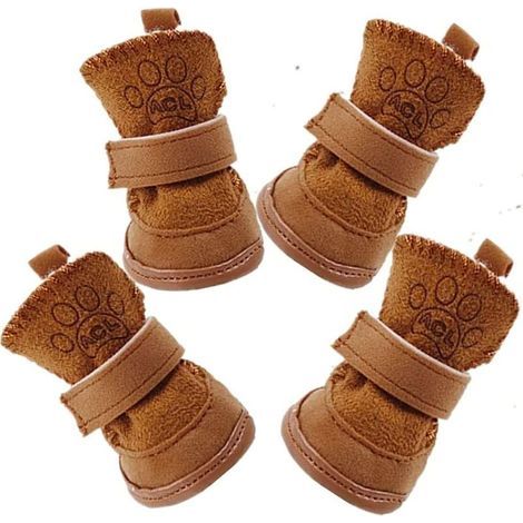 2 Paar warme Winterschuhe, Socken, Stiefel, Schneestiefel für kleine, mittlere und große Hunde, rutschfeste Schnee- und Regenstiefel für Haustiere, Riemen (1/5)