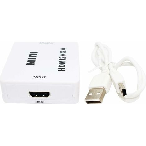 Convertisseur vidéo 1080P Adaptateur HDMI femelle vers VGA femelle 15 broches - Convertisseur signal vidéo (1/5)