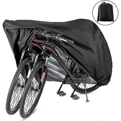 Housse de vélo pour 2 ou 3 vélos, imperméable et résistante à la pluie, au soleil, aux UV, à la poussière et au vent, avec œillet pour cadenas. Convient aux vélos de montagne, de route et électriques. (1/4)