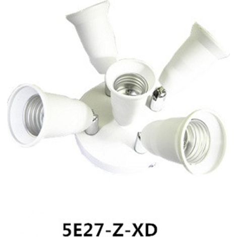 En stock : Douille universelle de conversion E27/E26 vers 5 E27 (1 à 5) pour montage au plafond, certifiée CE.