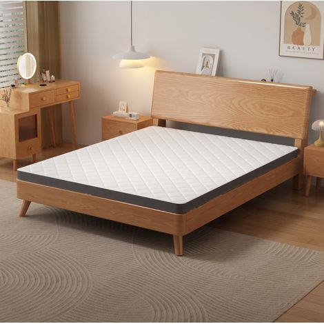 Matelas 180x200x7 cm blanc et gris en mousse avec soutien 7 zones H3 (1/5)