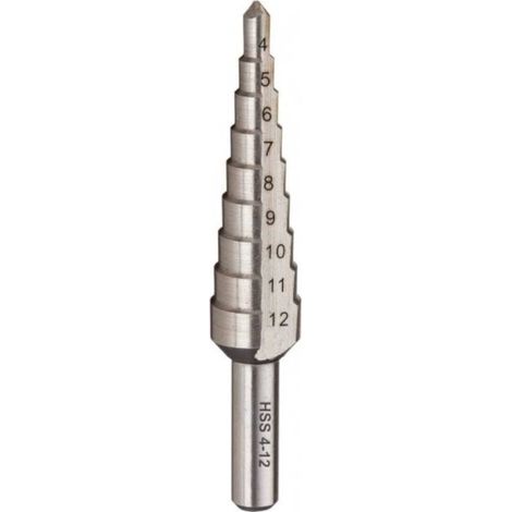 Foret HSS Étagé D. 4-12 mm x Q. Cylindrique - Outil de Perçage et Durable pour Métal - Diamwood (1/3)