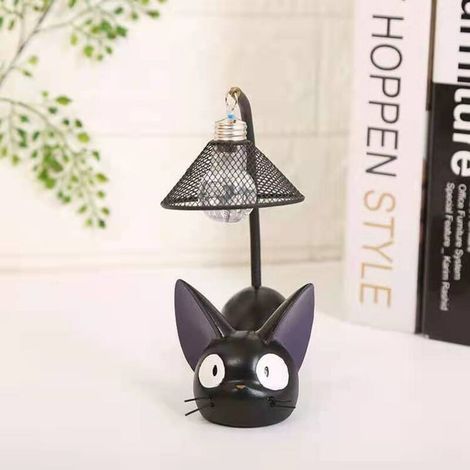 Résine Motif chat lampe Creative lumière de nuit Table de chevet Lampes pour lire (fil de fer Abat-jour)