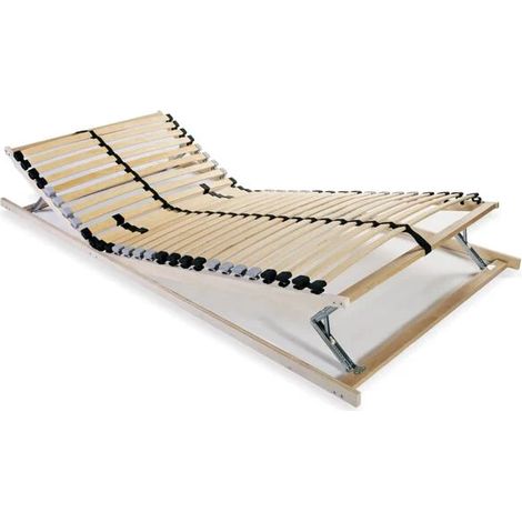 Cadre de lit sans matelas, 28 lattes, 7 compartiments, 70 x 200 cm (1/5)