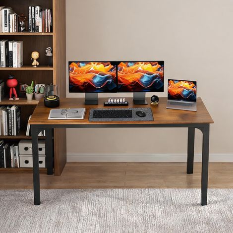Bureau en panneau de particules acier 180 x 60 x 75 cm (1/5)