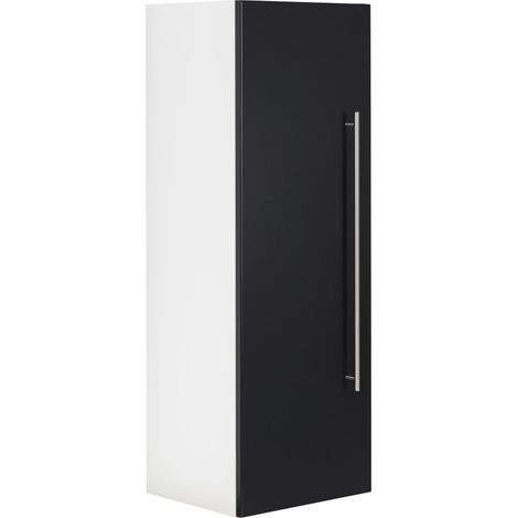 Hochschrank SANTINI 100cm weiss matt mit Tür schwarz (1/3)