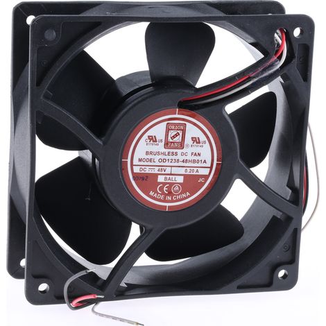 Ventilateur axial RS PRO 48 V dc, 178.4m³/h, 120 x 120 x 38mm, 9.6W ( Prix pour 1 )