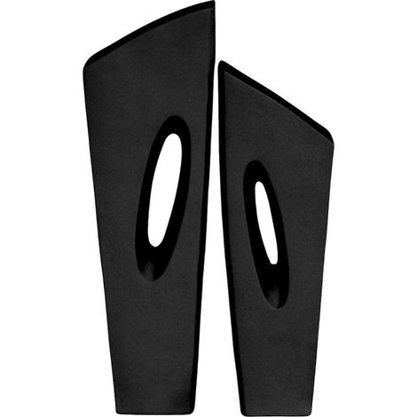Vase décoratif noir mat en fibrocement contemporain - noir mat profond (1/3)
